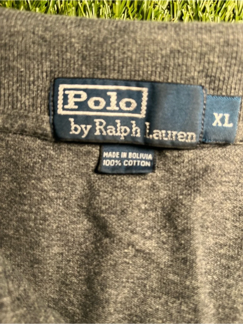 Polo Ralph Lauren Men's XL Gray Polo Shirt with Teal Logo